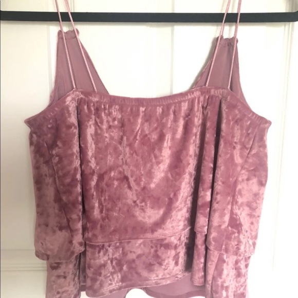 NWOT express pink velvet crop top tank - Picture 3 of 4